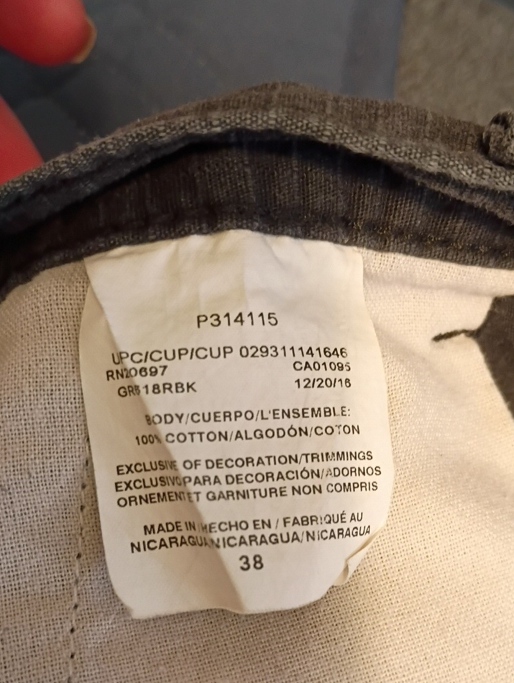 Dickies Mens Size 38 Dark Gray Button & Zipper Fly 100% Cotton Mesh Pattern - Picture 2 of 5